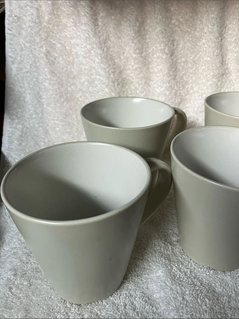 4 IKEA Light Gray Mugs # 12011.